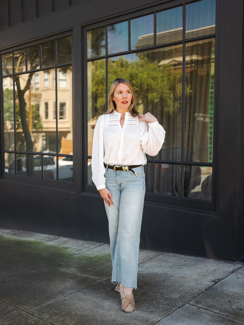 Spring 2025 trends: lacy white blouses